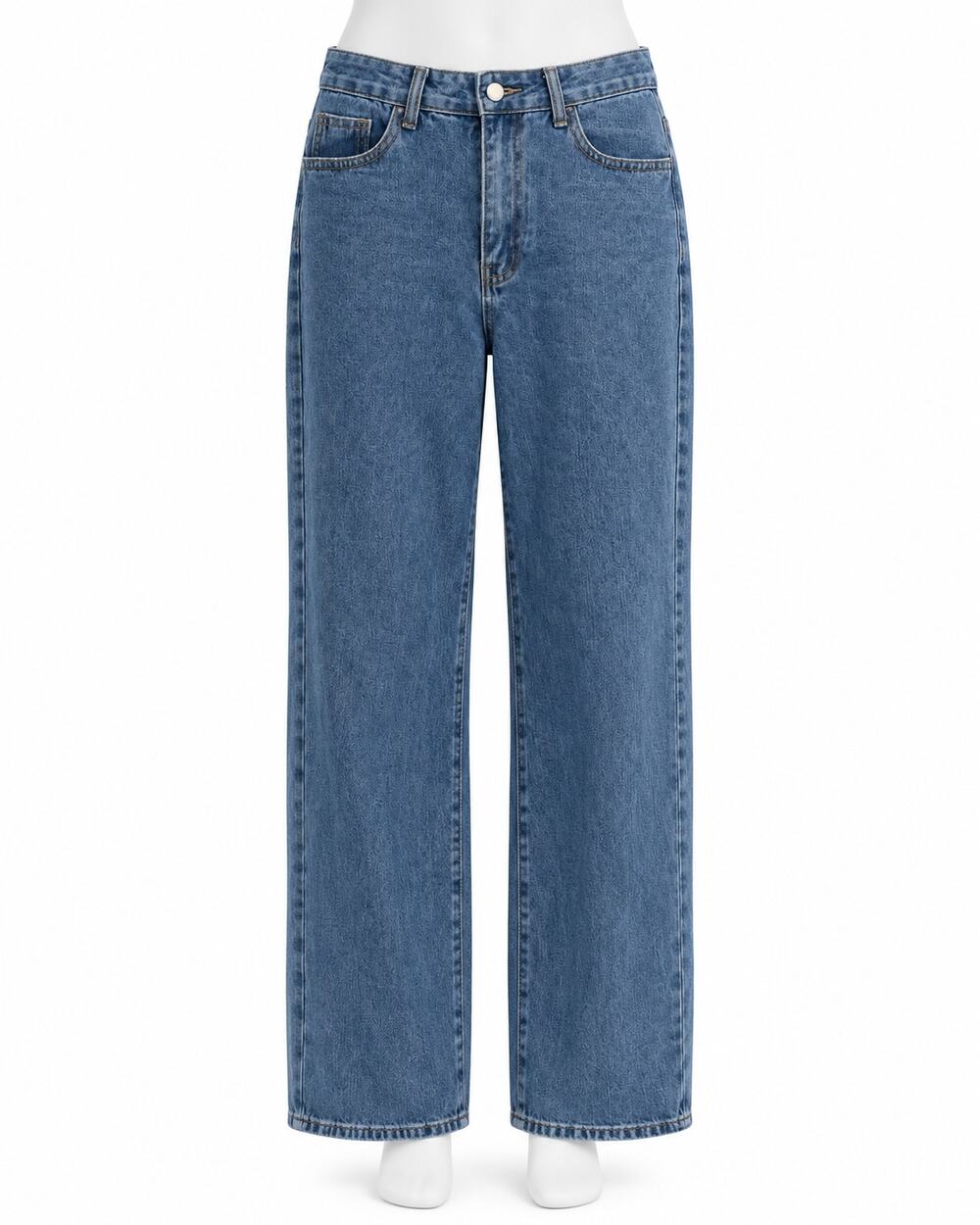High Rise Wide Leg Jeans Medium Wash Relaxed Loose Denim Womens Size 4 26 Waist